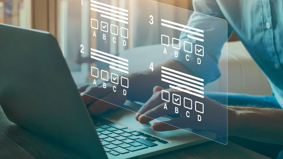 A person taking a digital test, illustration/photography. Photo: iStock