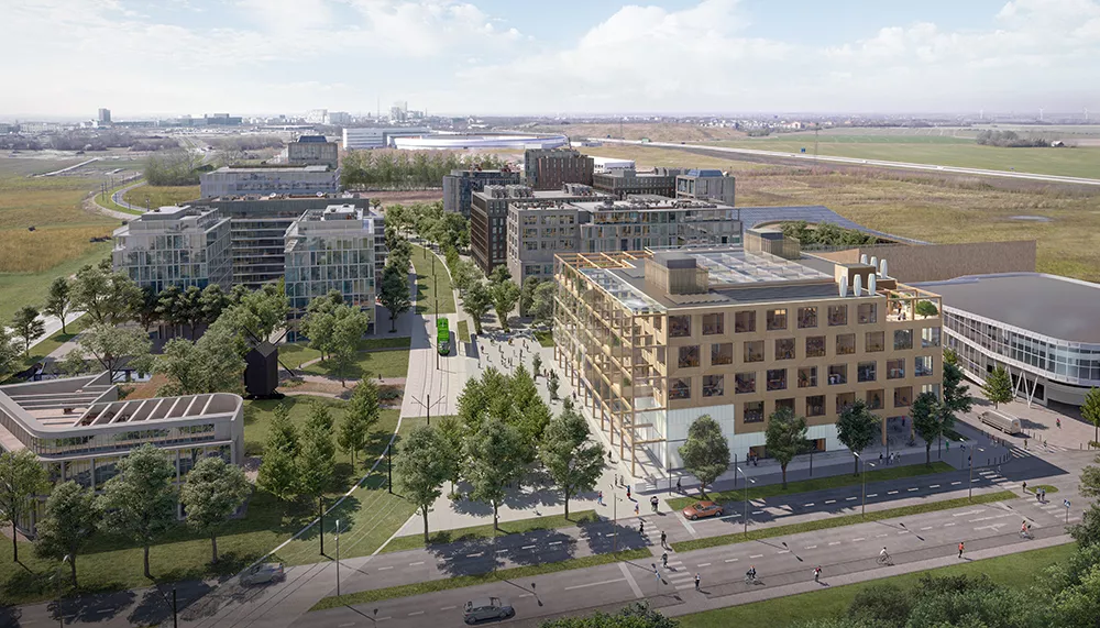 Image that gives an overview of Science Village. Illustration.